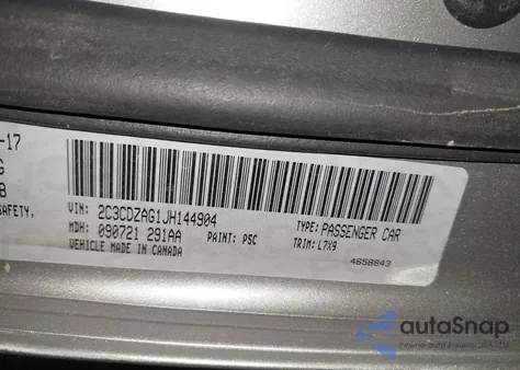 2018 Dodge Challenger Sxt из США, поврежденный, VIN 2C3CDZAG1JH144904